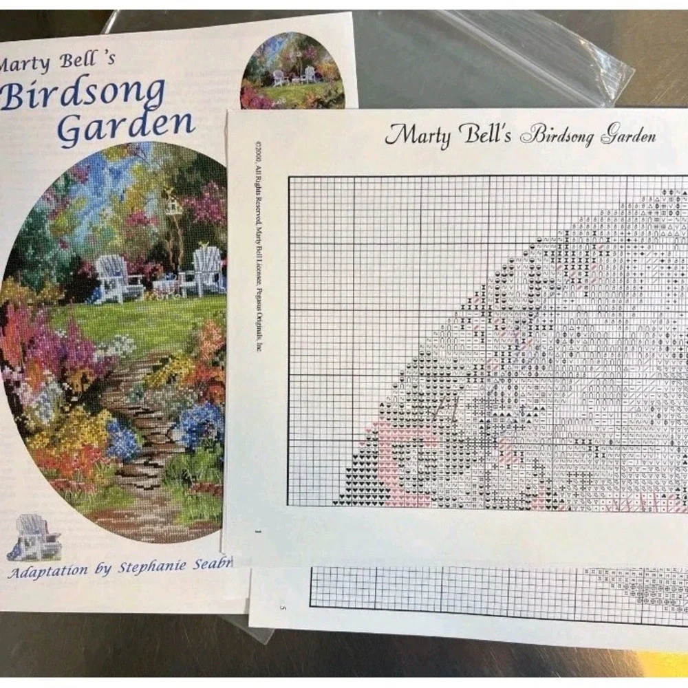 Birdsong Garden Cross Stitch Pattern Marty Bell Chart Pack #431 Pegasus Pub New